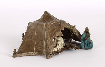 Lot 50 - An Austrian Cold Painted Bronze 'Bedouin' Group After Franz Bergman