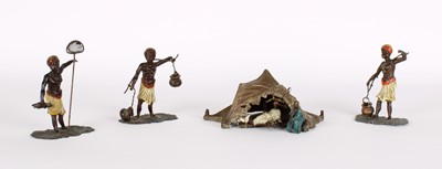 Lot 50 - An Austrian Cold Painted Bronze 'Bedouin' Group After Franz Bergman