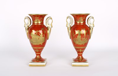 Lot 41 - A Pair of 20th Century French 'Chinoiserie' Porcelain Urns by Camille Le Tallec