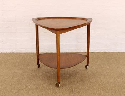 Lot 246 - Teak Triangular Two-Tier Drinks/Occasional Table