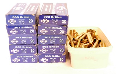 Lot 671 - PPU .303 once fired brass, 278 cases, de-primed.