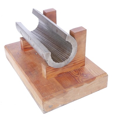 Lot 176 - 75mm Tank barrel, sectioned, on wood stand.