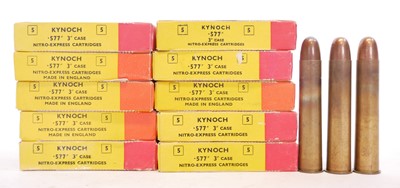 Lot 596 - Kynoch .577 3" Nitro Express ammunition, 53...