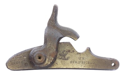 Lot 499 - US Springfield 1864 percussion lock plate with...