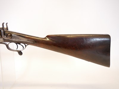 Lot 58 - 12 bore pinfire side by side shotgun, 28inch...