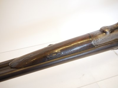Lot 58 - 12 bore pinfire side by side shotgun, 28inch...