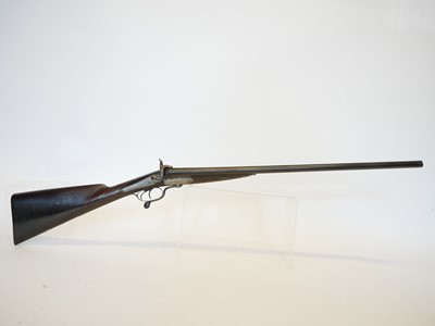 Lot 58 - 12 bore pinfire side by side shotgun, 28inch...