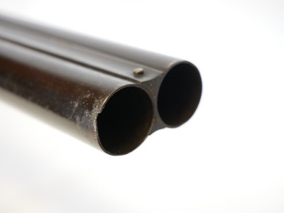 Lot 58 - 12 bore pinfire side by side shotgun, 28inch...