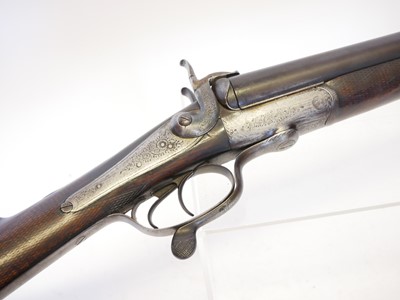 Lot 58 - 12 bore pinfire side by side shotgun, 28inch...