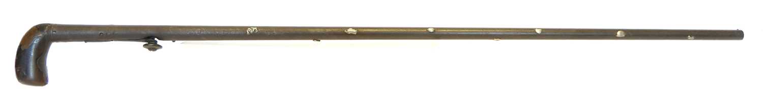 Lot 50 - Percussion 50 bore underhammer walking stick...