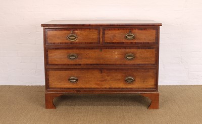 Lot 172 - A George III North-West Oak and Mahogany Crossbanded Chest of Drawers