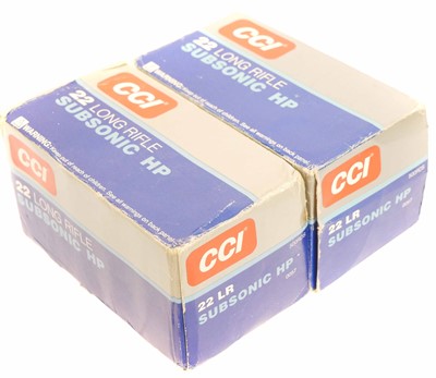 Lot 586 - CCI .22lr Subsonic HP 1,000 rounds. UK...