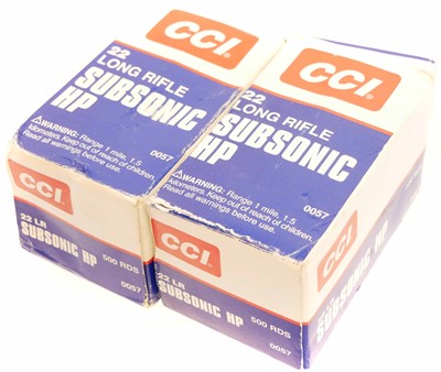 Lot 587 - CCI .22lr Subsonic HP 1,000 rounds. UK...