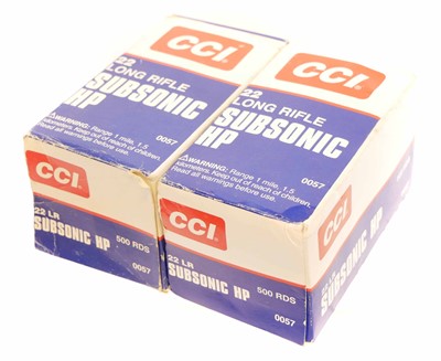 Lot 588 - CCI .22lr Subsonic HP 1,000 rounds. UK...