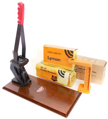 Lot 677 - Wamadet Press, Lyman No.55 Powder Measure, and...