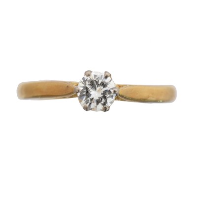 Lot 103 - An 18ct gold and diamond single stone ring by Boodle & Dunthorne.