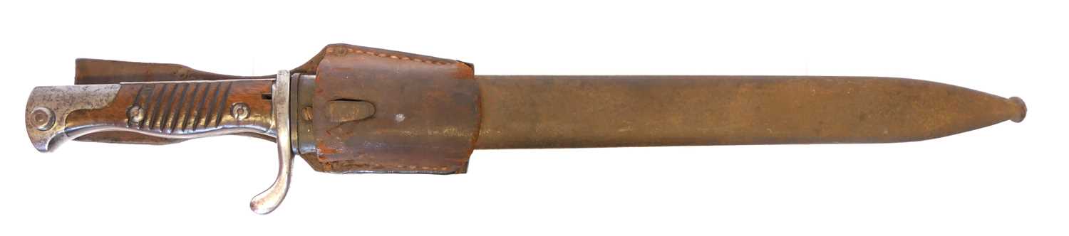 Lot 147 - Mauser S.98 bayonet frog and scabbard, stamped...
