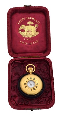 Lot 172 - An 18ct gold half hunter pocketwatch by Favre Leuba, Bombay
