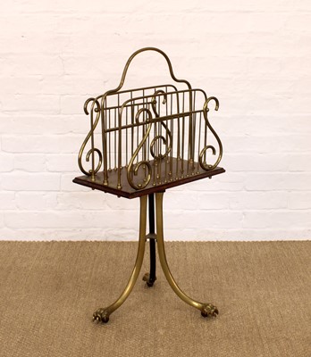 Lot 225 - A Victorian Brass and Mahogany Revolving Music Stand