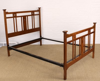 Lot 270 - Arts & Crafts Oak Bed-Head and Board