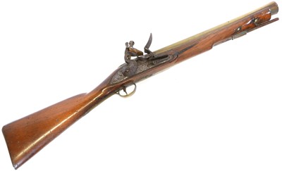 Lot 25 - Flintlock blunderbuss, 16inch brass barrel...