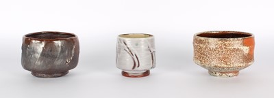 Lot 84 - Two Studio Pottery Stoneware Chawans & a Yunomi