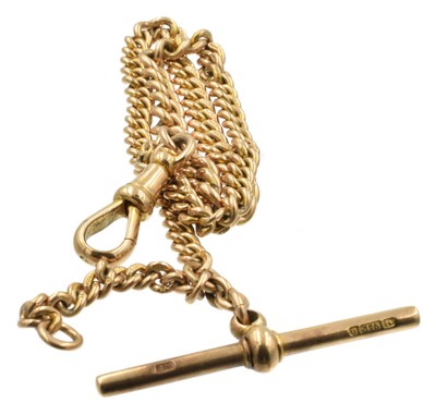 Lot 38 - A 9ct yellow gold graduated curb link watch chain