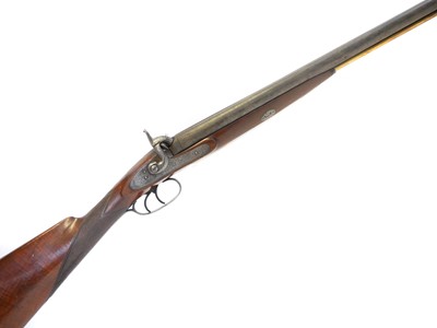 Lot 84 - Percussion 18 bore double barrel shotgun,...