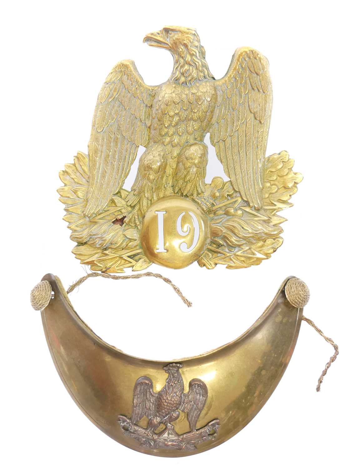 Lot 212 - French Second Empire brass eagle 19 shako...