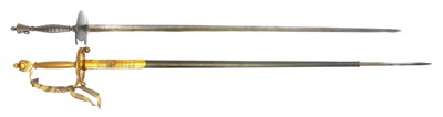 Lot 165 - Two court swords, one with the majority of the...