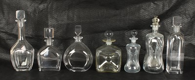 Lot 38 - Group of Scandinavian Mid-Century Clear Glass Decanters
