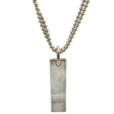 Lot 4 - A sterling silver Gucci tag double chain pendant