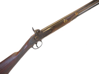 Lot 61 - Percussion single barrel 16 barrel shotgun,...