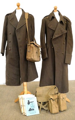 Lot 208 - Collection of webbing, and two great coats,...