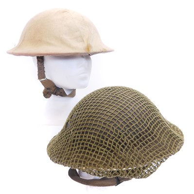 Lot 209 - British Brodie helmet, with liner and net...