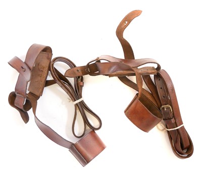 Lot 478 - Two replica leather harnesses for a Mauser C96...