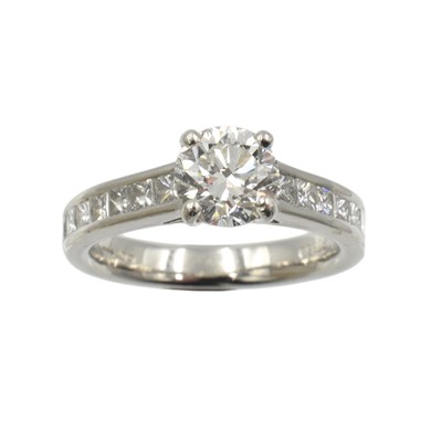 Lot 72 - A diamond and platinum solitaire ring, by David. M. Robinson