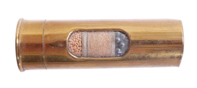 Lot 685 - Inert brass 12 bore window cartridge. Made up...