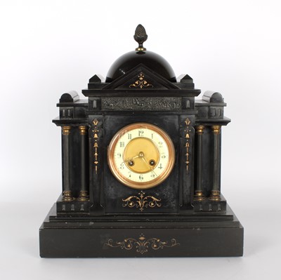 Lot 150 - A Victorian Black Slate 'Neoclassical' Mantel Clock
