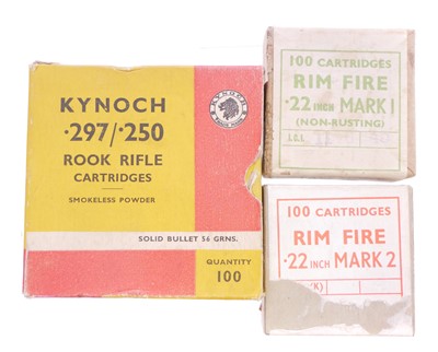 Lot 539 - Collection of smallbore boxed rifle ammunition,...