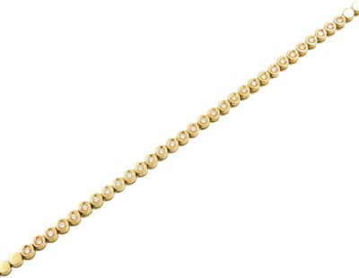 Lot 13 - An 18ct yellow gold and diamond collar necklace