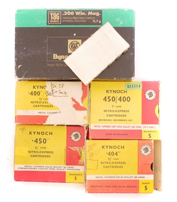 Lot 537 - Collection of boxed Kynoch big game ammunition...