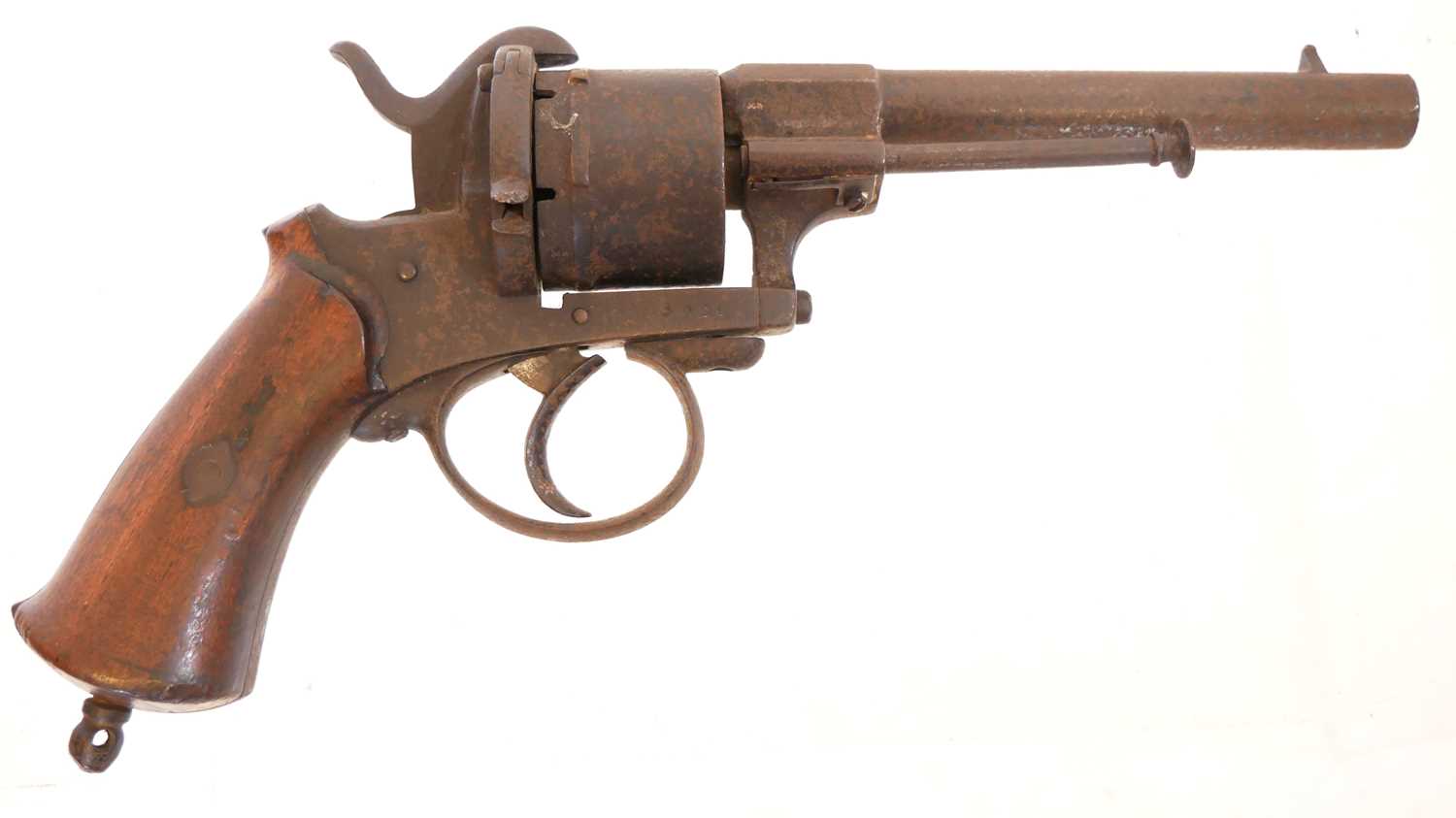 Lot 17 - Belgian 9mm pinfire revolver, serial number...
