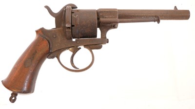 Lot 17 - Belgian 9mm pinfire revolver, serial number...