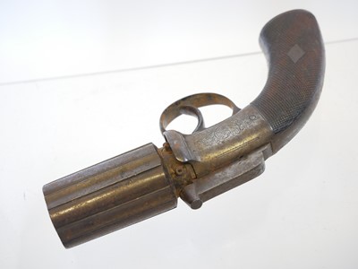Lot 18 - Percussion 120 bore pepperbox revolver, six...
