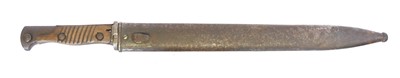 Lot 191 - S.98 saw back 'butcher' bayonet and scabbard,...