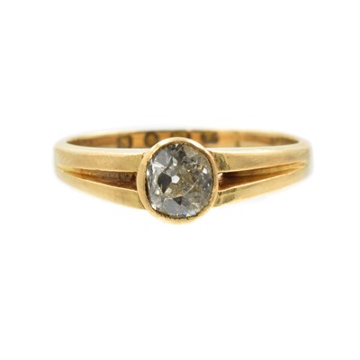 Lot 64 - A diamond and gold solitaire ring