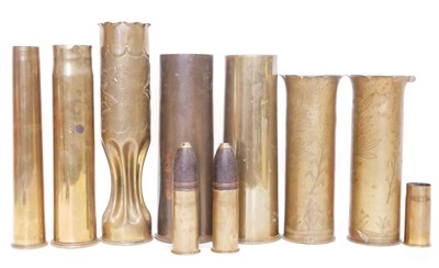 Lot 198 - Two French 37mm x 85cm inert rounds, with June...