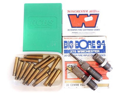 Lot 603 - .35 Winchester dies and cases, the three die...