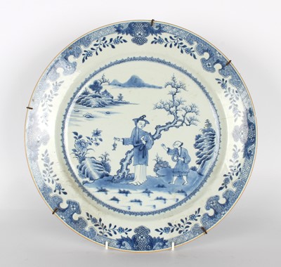 Lot 86 - An 18th Century Chinese Export Blue and White Charger